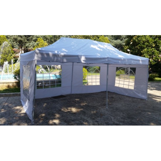GAZEBO 3x6 M Estensibile Tela OXFORD PVC IMPERMEABILE - FIERE FESTE SAGRE MANIFESTAZIONI
