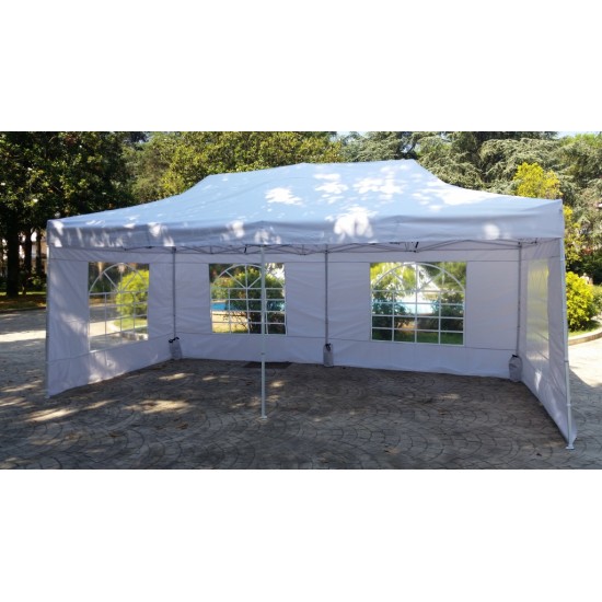 GAZEBO 3x6 M Estensibile Tela OXFORD PVC IMPERMEABILE - FIERE FESTE SAGRE MANIFESTAZIONI