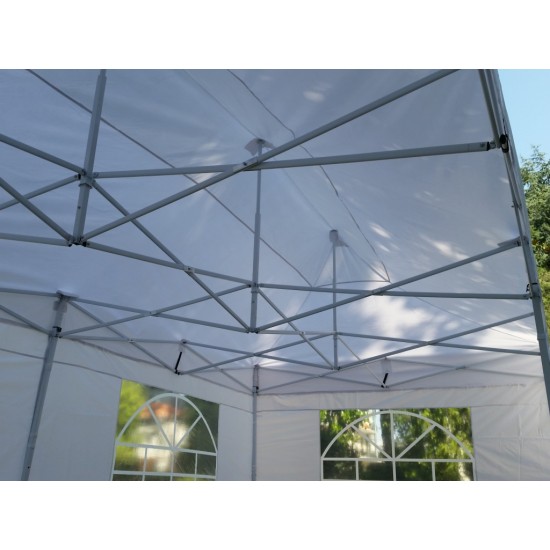 GAZEBO 3x6 M Estensibile Tela OXFORD PVC IMPERMEABILE - FIERE FESTE SAGRE MANIFESTAZIONI