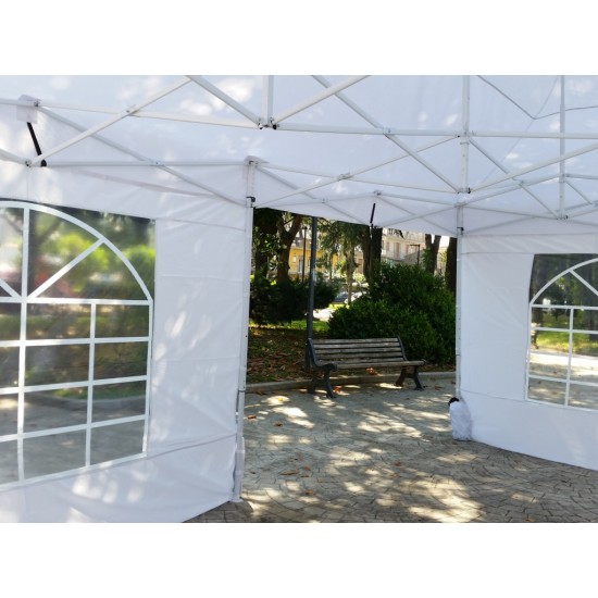 GAZEBO 3x6 M Estensibile Tela OXFORD PVC IMPERMEABILE - FIERE FESTE SAGRE MANIFESTAZIONI