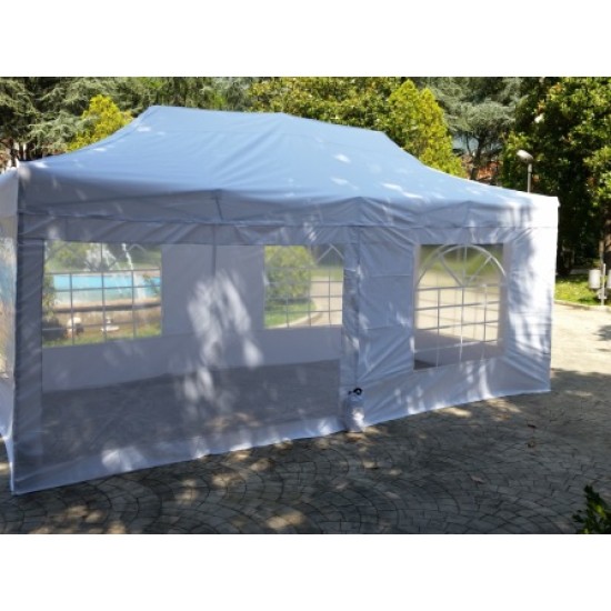 GAZEBO 3x6 M Estensibile Tela OXFORD PVC IMPERMEABILE - FIERE FESTE SAGRE MANIFESTAZIONI