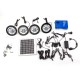SET ILLUMINAZIONE AUTONOMO *TUTTO INCLUSO* PANNELLO SOLARE  4 FARETTI A LED