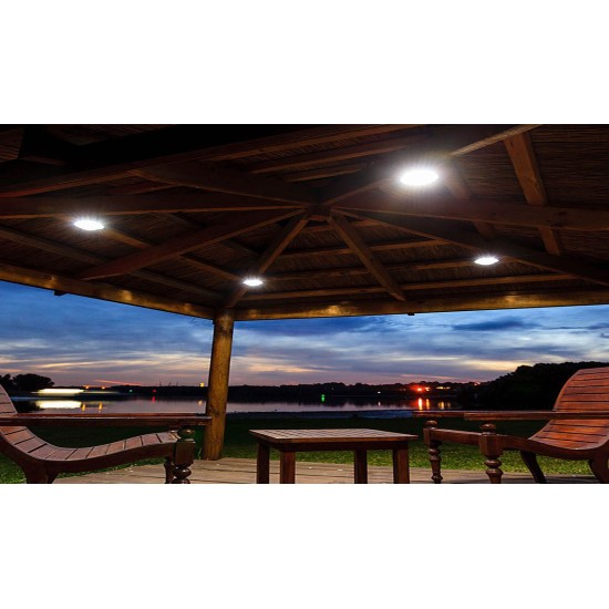 SET ILLUMINAZIONE AUTONOMO *TUTTO INCLUSO* PANNELLO SOLARE  4 FARETTI A LED